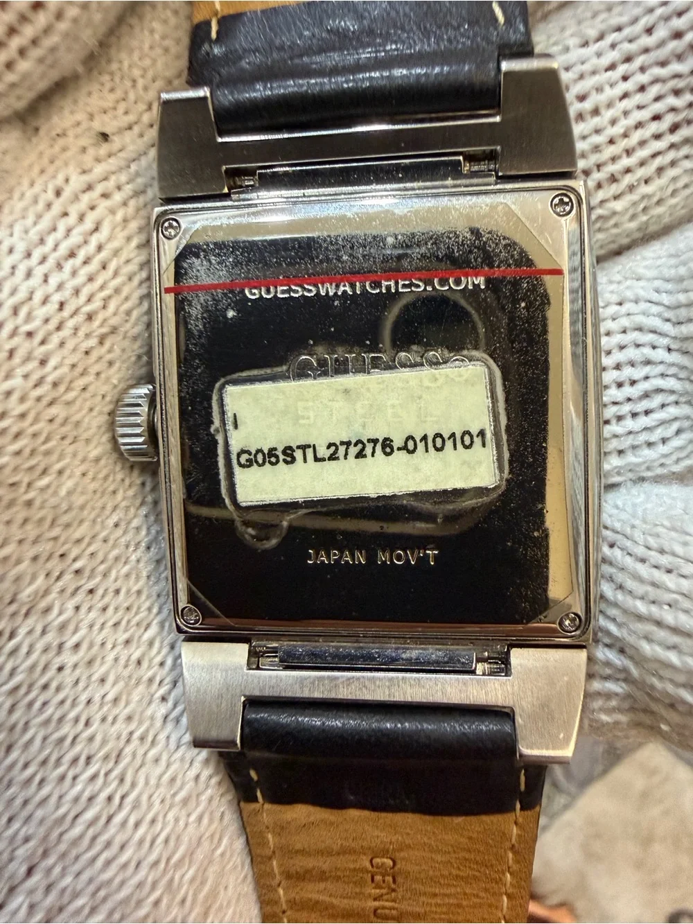 Guess Power Broker Men's Square Multifunction Watch Black Dial Japan Movt Rare
